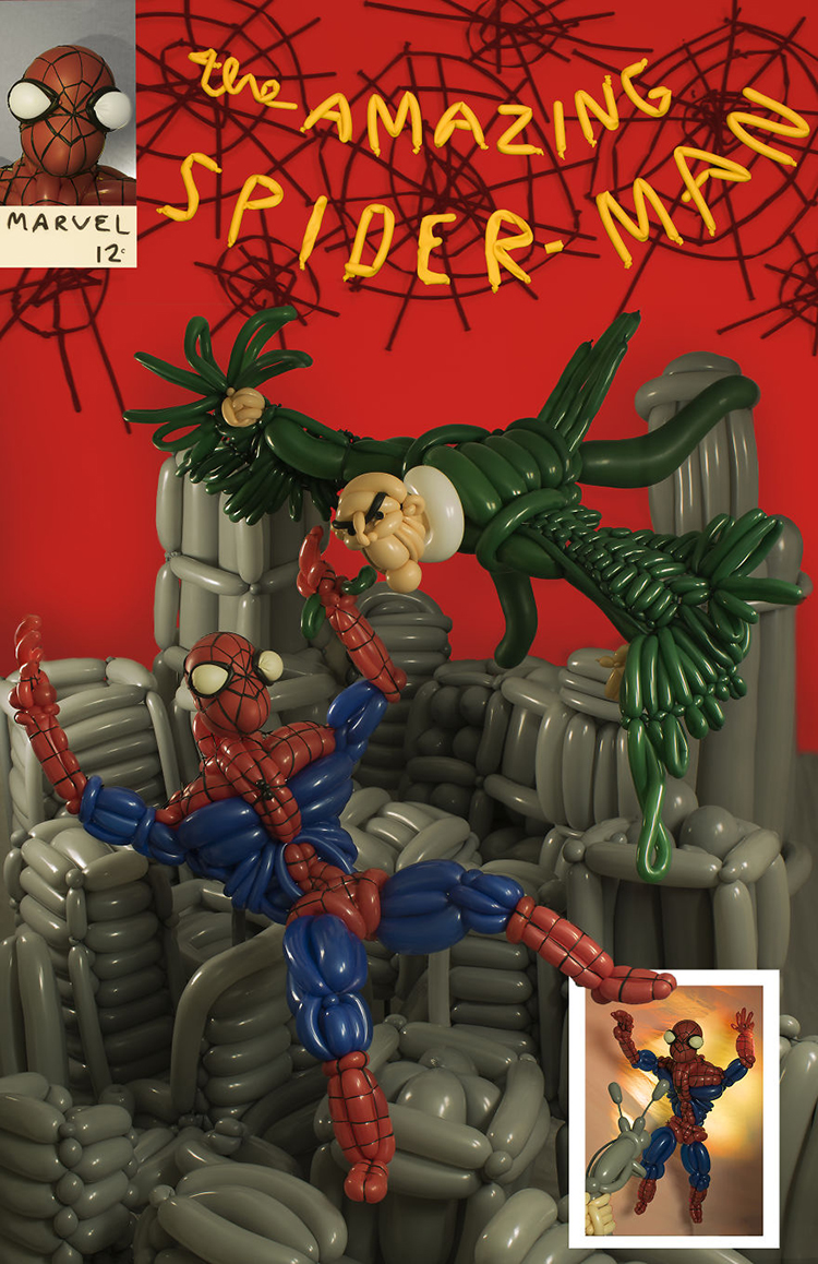 Comic Book Covers Recreated Using Balloons