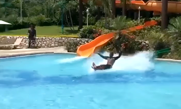 water slide man