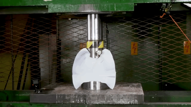 Crushing 1,500 Sheets of Paper With a Hydraulic Press