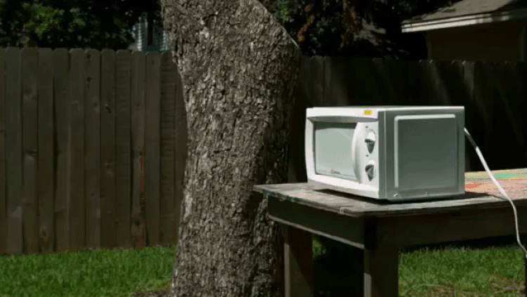 Microwaving an Airbag in Slow Motion