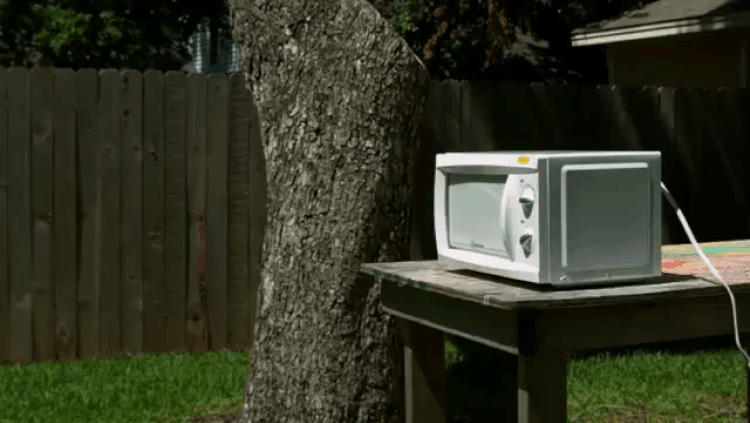 Microwaving An Airbag In Slow Motion