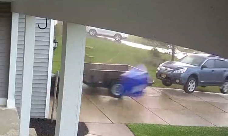 Security Footage of a New York Tornado Lifting an SUV Off of the Ground