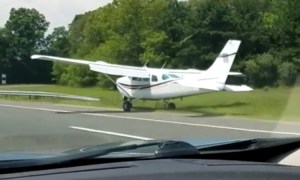 Small Plane Makes Emergency Landing on Sunrise Highway in Yaphank, New York