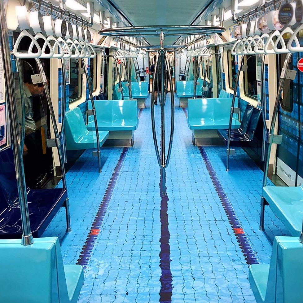 Swimming Pool Subway Car Taipei