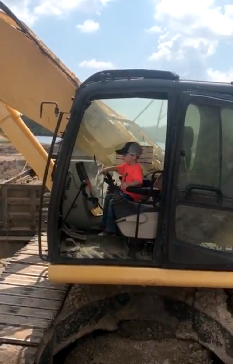 5-Year-Old Boy Operates a Giant Backhoe in Louisiana