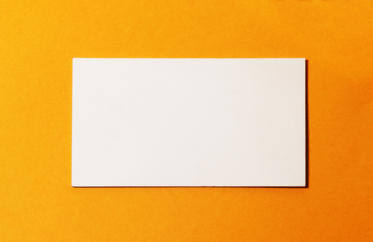 Blank Business Card That Is Only Visible When Looked at Through a Bright Light