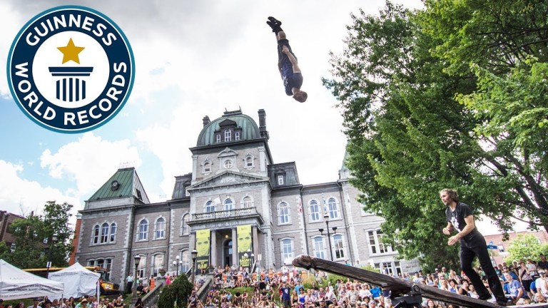 Circus Acrobats Set Guinness World Record for the Most Consecutive Back Flips on a Teeterboard