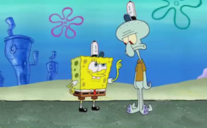 SpongeBob and Squidward Reenact a Scene From Curb Your Enthusiasm