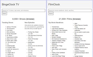 BingeClock, A Website With Data On How Long It Takes to Watch an Entire TV or Movie Series