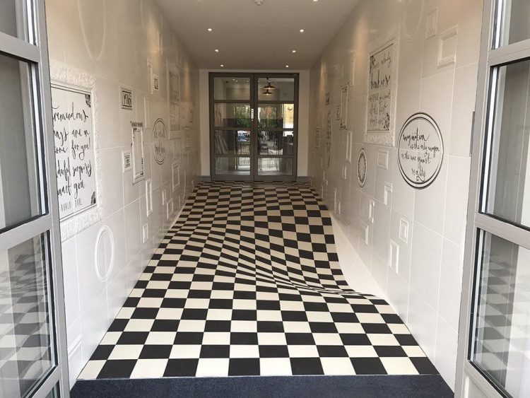 Casa Ceramica Showroom Entryway Optical Illusion