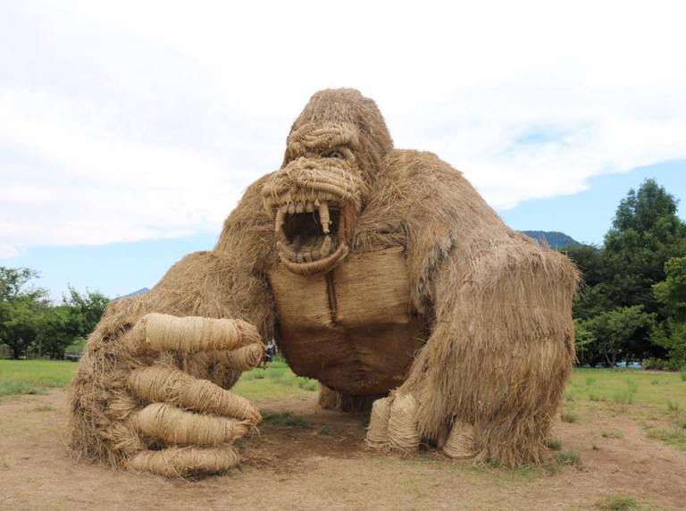 Rice Straw Gorilla Sculpture