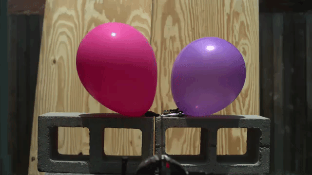 Splitting Metal Airsoft Pellets in Half With a Knife and Popping Balloons in Super Slow Motion