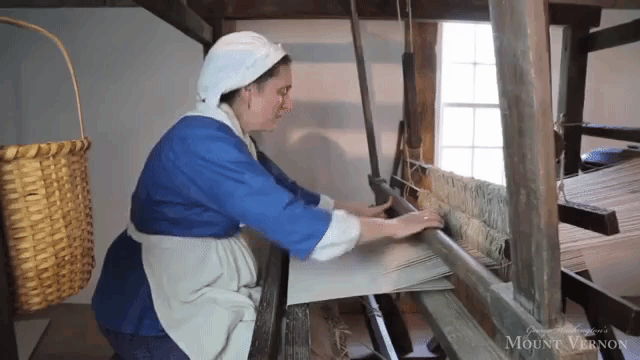 18th Century Loom Weaving