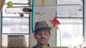 An Elaborate High-Tech Smart Hat That Automatically Cleans Off a Milk Mustache