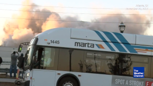 Bus Pulls Up and Hilariously Blocks The Weather Channel's View of the Georgia Dome Implosion