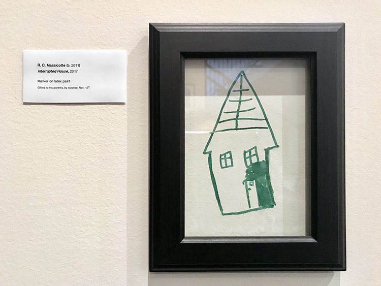 Creative Mother Turns Her Son's Drawing on a Wall Into an Art Gallery Display