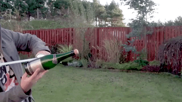Determined Man Learns How to Open a Champagne Bottle With a Sword