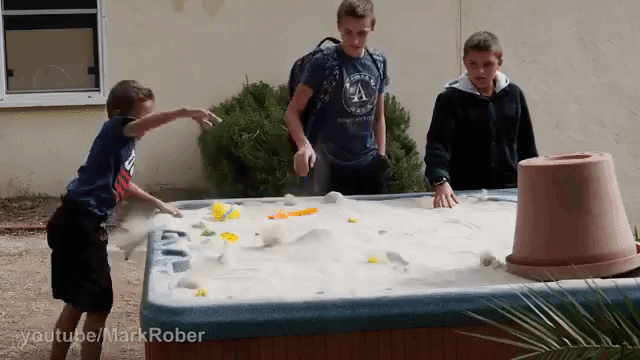 Engineer Mark Rober Creates a Liquid Sand Hot Tub
