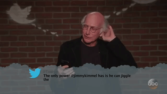 Larry David Can't Stop Laughing While Reading Mean Tweets About Jimmy Kimmel