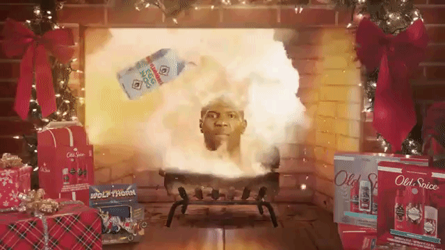 Old Spice's Yule Log Continuously Explodes in the Fireplace for an Hour