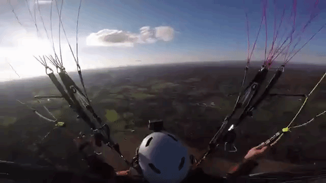 Paramotorist Drops a Paper Airplane at 2,000 Feet and Catches It Before It Hits the Ground