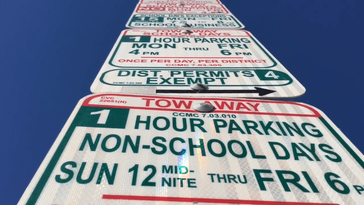 Parking Restriction Signs as a 'Star Wars' Opening Crawl