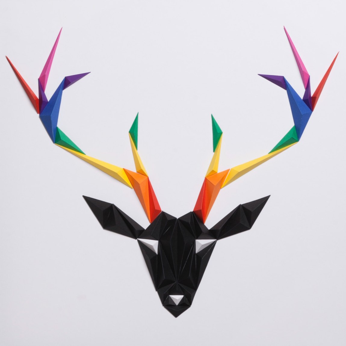 Rainbow Deer paper art