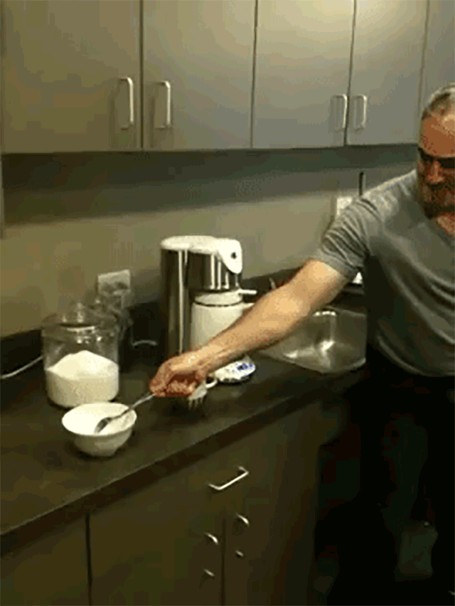 A Hard Boiled Egg Violently Explodes When Poked After Being Microwaved