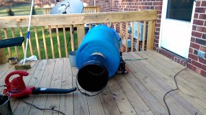 A Man Builds a Loud, Leaf Blower Powered Train Horn Out of a 55 Gallon Drum