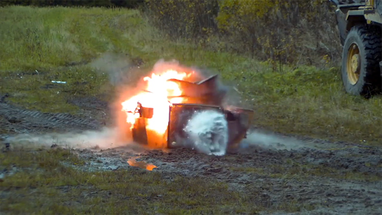 Blowing Up an Antique TV With Explosive Detonating Cord in Slow Motion