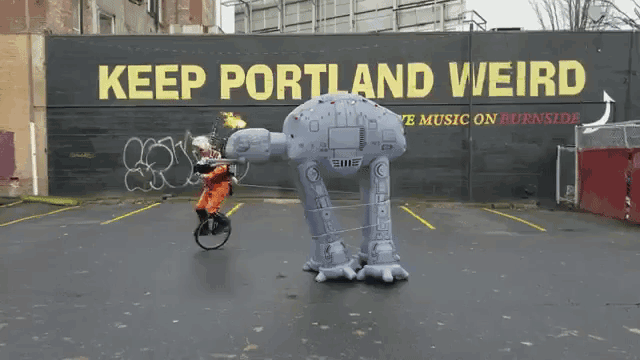 The Unipiper Dresses as a Rebel Pilot and Takes Down an AT-AT While Playing Flaming Bagpipes