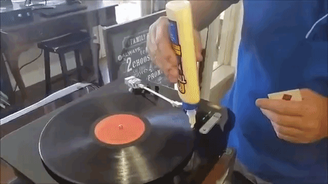 Cleaning Old Vinyl Records with Wood Glue