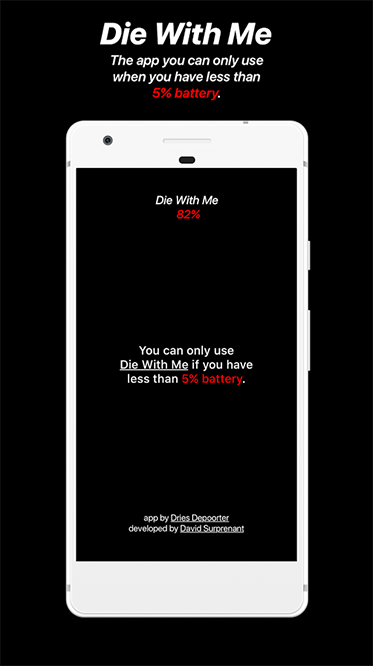 Die With Me, An App for Chatting With Strangers as Both of Your Phone Batteries Die Together