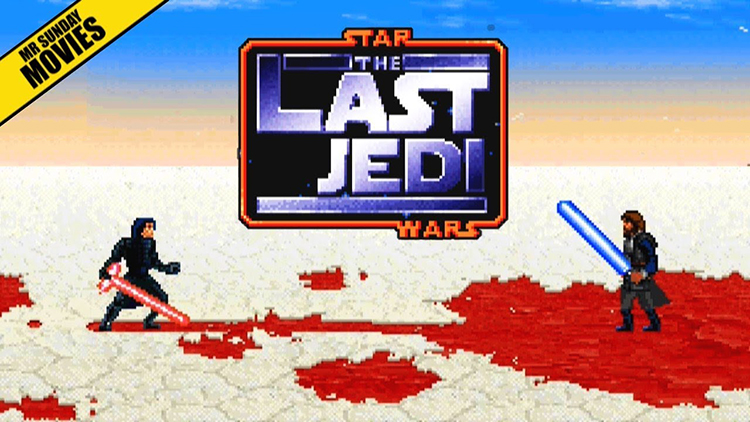 Luke Skywalker Battles Kylo Ren in a 16-Bit Animated Video Game Remake of The Last Jedi