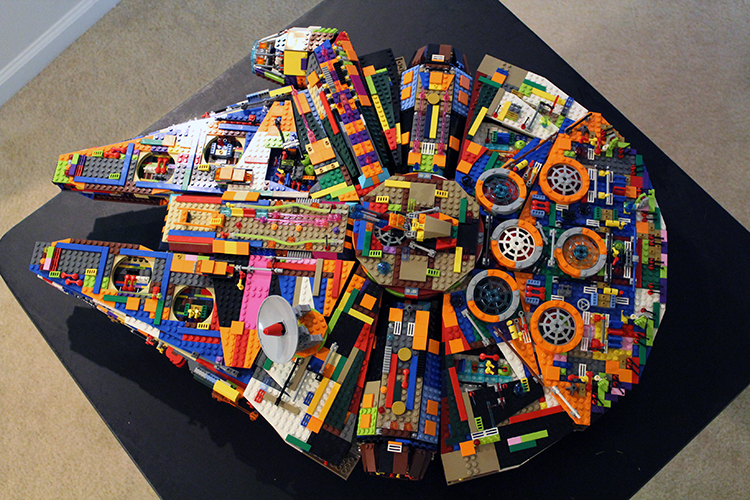 Multicolored LEGO Millennium Falcon
