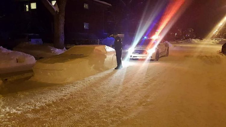 Police Almost Ticket Car Made Out of Snow