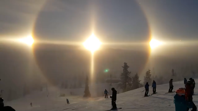 A Rare and Stunning Sun Halo Appears Over a Mountain at a ...