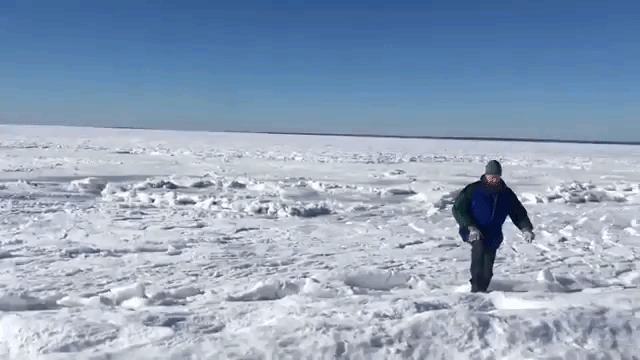 Walking on Frozen Atlantic