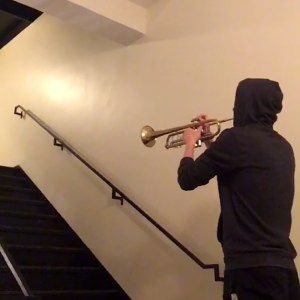 A Trumpet Cover of 'The Force Theme' From Star Wars in a Stairwell With Amazing Reverb