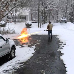 Virginia Man Uses a Flamethrower to Clear Snow From Driveway