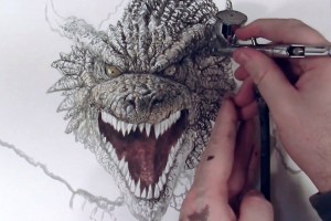 Fierce Timelapse of an Artist Creating a Painting of an Angry Dragon With Acrylics