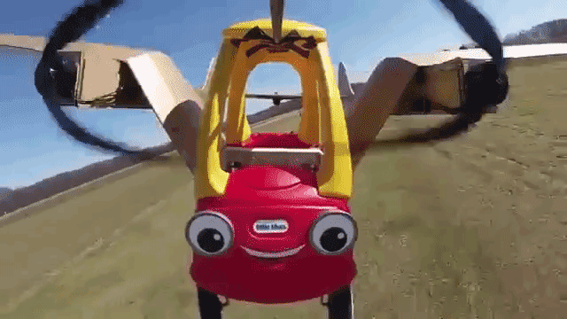 Flight Enthusiasts Make a Classic Little Tikes Cozy Coupe Car Fly