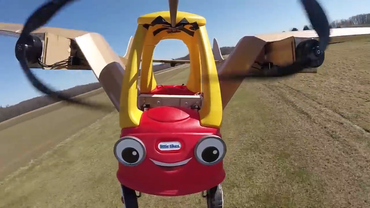 Flight Enthusiasts Make a Classic Little Tikes Cozy Coupe Car Fly
