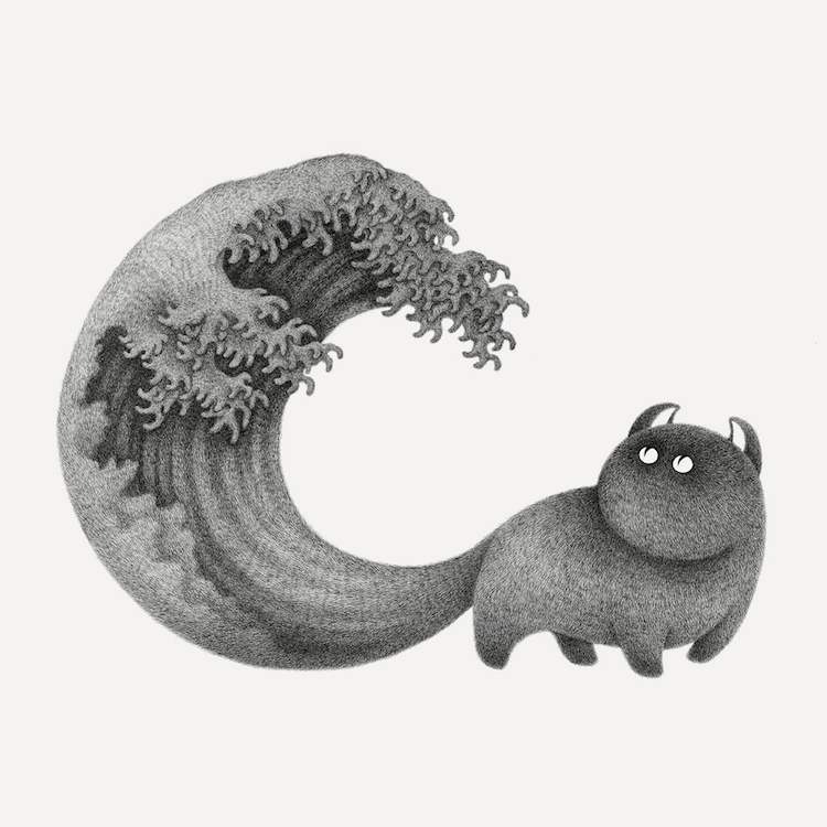 Great Wave Cat Tail Self Motivation