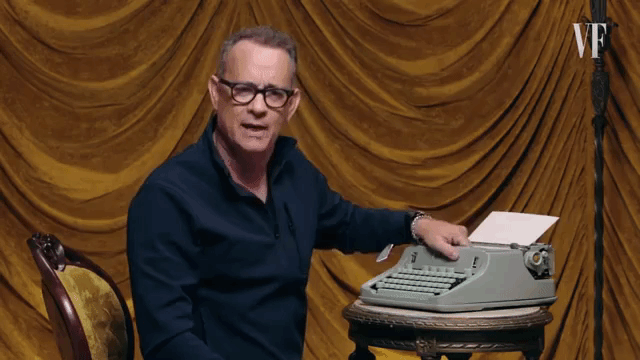 Tom Hanks Changes the Ribbon on a Typewriter