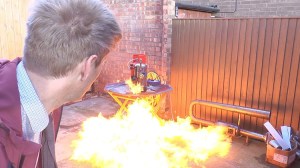 Colin Furze and James Bruton Build a Fire Blaster Voice-Activated With Alexa