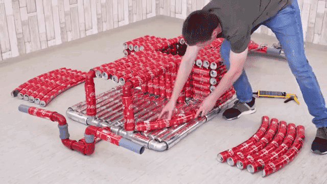 Coca Cola F1 Racing Car Made From Soda Cans