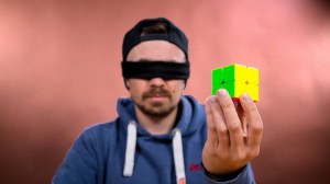 Determined Man Quickly Learns How to Solve a 2x2x2 Rubik's Cube Blindfolded