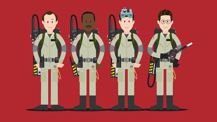 Illustrations of 80 Characters From 57 Popular 1980s Movies