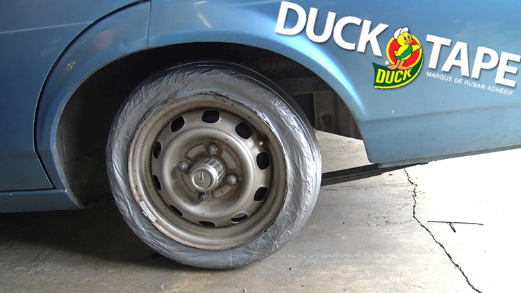 Making a Functioning Tire Out of Duct Tape
